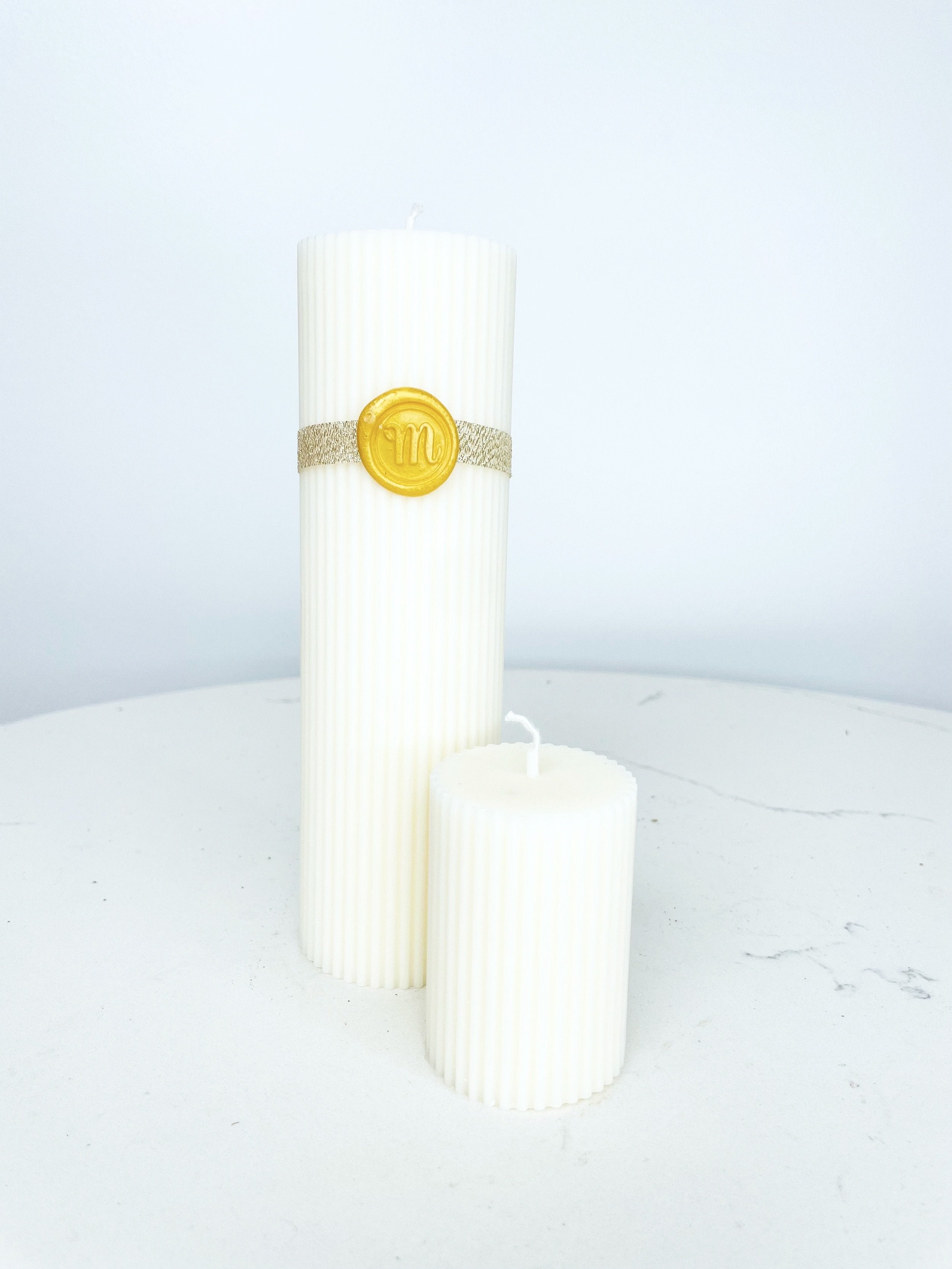 Ribbed Pillar Candles