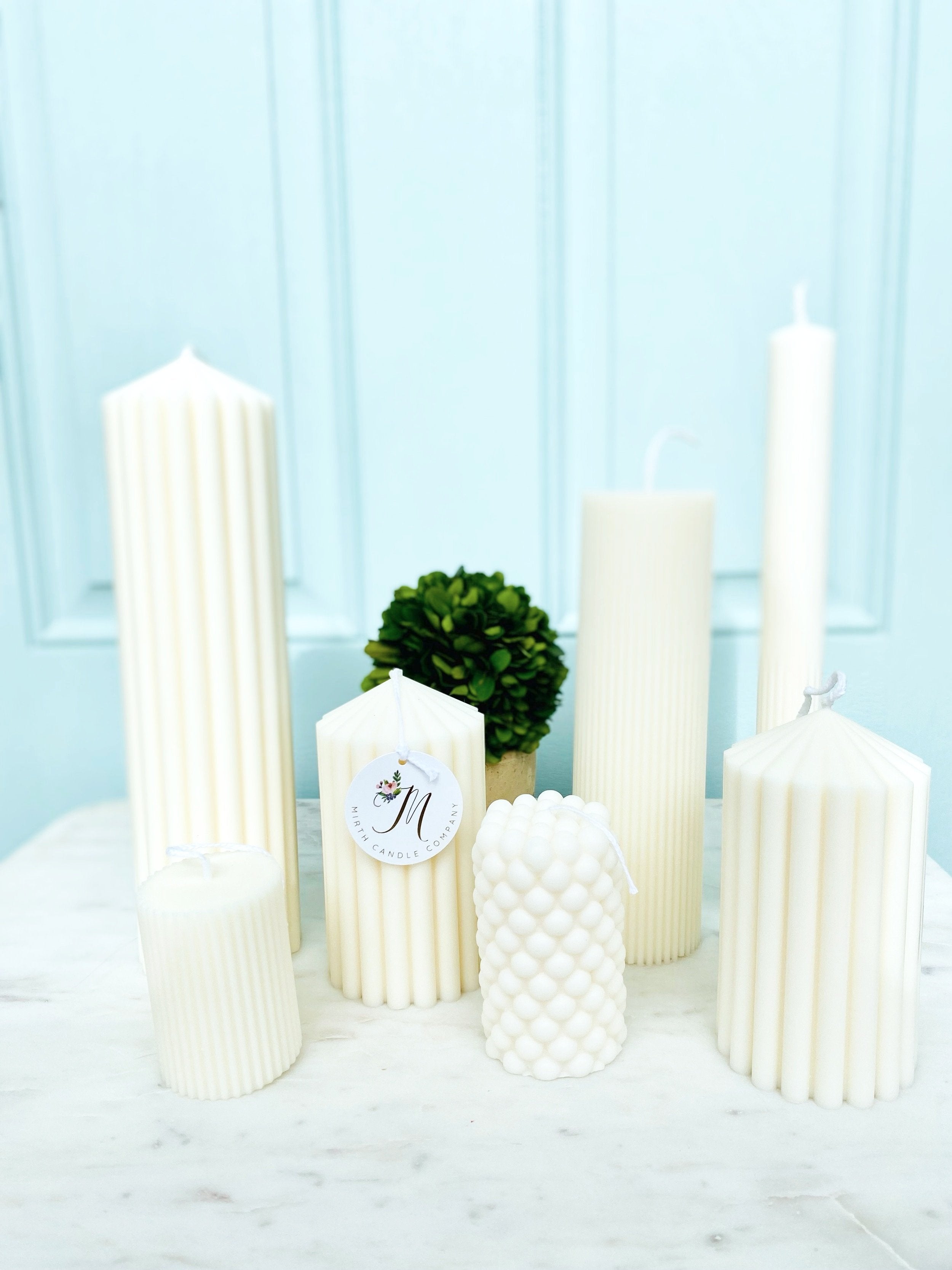 Ribbed Pillar Candles